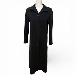 TALBOTS PETITES BLACK WOOL & CASHMERE LONG COAT